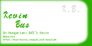 kevin bus business card
